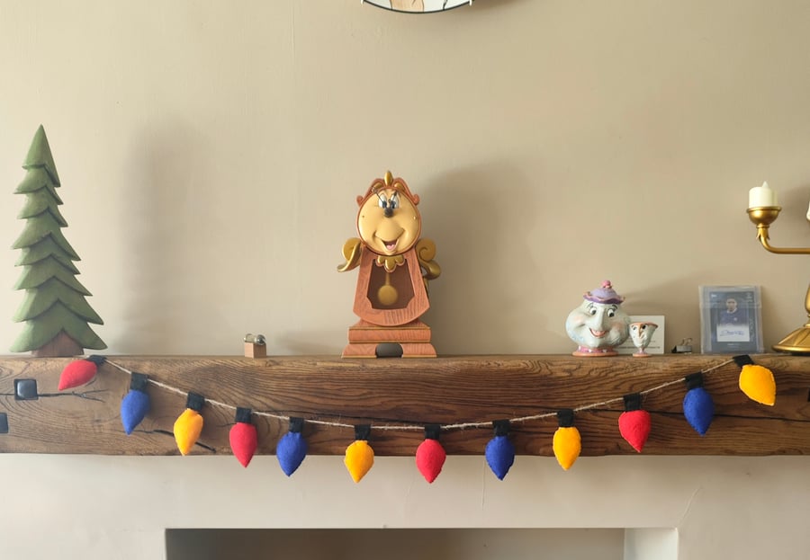 Handmade felt lights garland