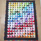 Gift for Student Bright Rainbow Patchwork Quilt