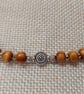 Natural Wood Beaded Choker Necklace Adjustable Boho Jewellery. Minimalist. - Image 3