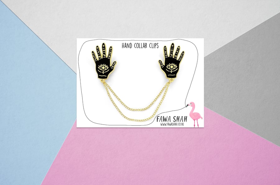 Hand Collar Chain - Hard Enamel Pin - Jewellery