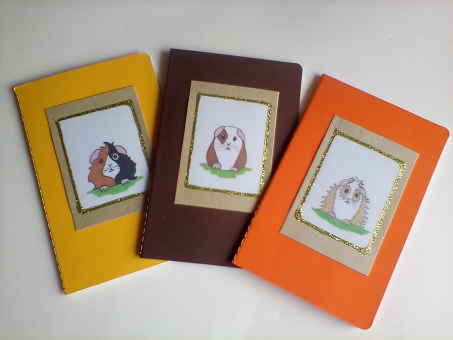 Mini Notebook Set Featuring Guinea Pigs