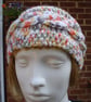 Hand Knitted Chunky Yarn Headband With Cable Pattern Multi Coloured (R517) - Image 2
