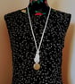 Cream Rope Long Crazy Lace Agate Pendant Necklace 32 - 34 Inch - Image 5