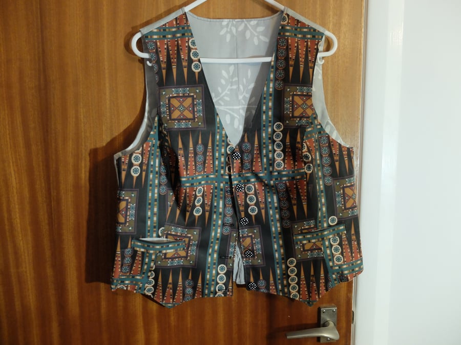 Women's waistcoat size 12 Backgammon design