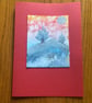 Hand-painted Christmas Yule Card 'Christmas Hill'