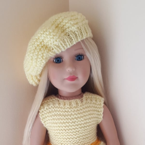 KNITTING PATTERN PDF Lemon Beret for Doll