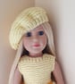 KNITTING PATTERN PDF Lemon Beret for Doll - Image 1