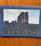 Handmade original photo card of Tynemouth Priory and Graveyard
