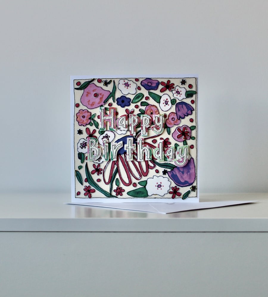 Handmade Blank Birthday Card