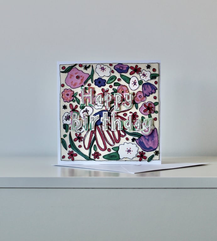 Handmade Blank Birthday Card