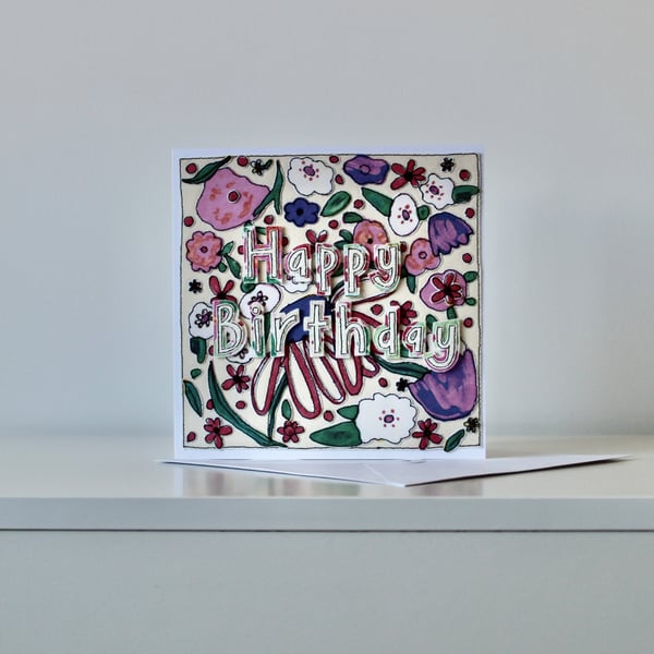 Handmade Blank Birthday Card