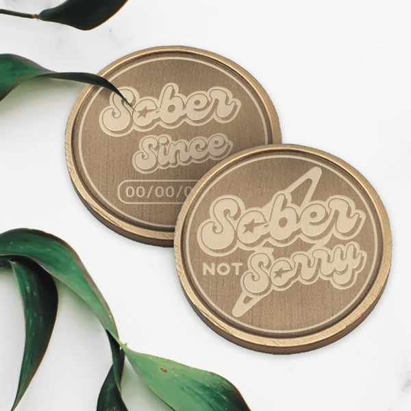 Sober Not Sorry - Lightning: AA Coin Chip Token For Recovering Alcoholic