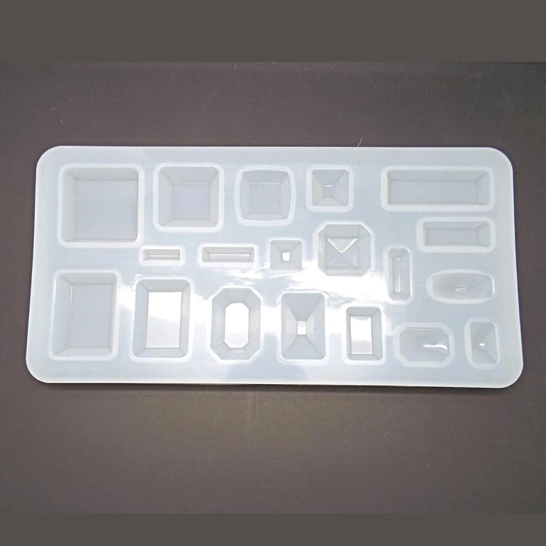 19Pc Cabochon Mould for Resin, Clay & Plaster, Gemstone Shapes, 188x93x11mm