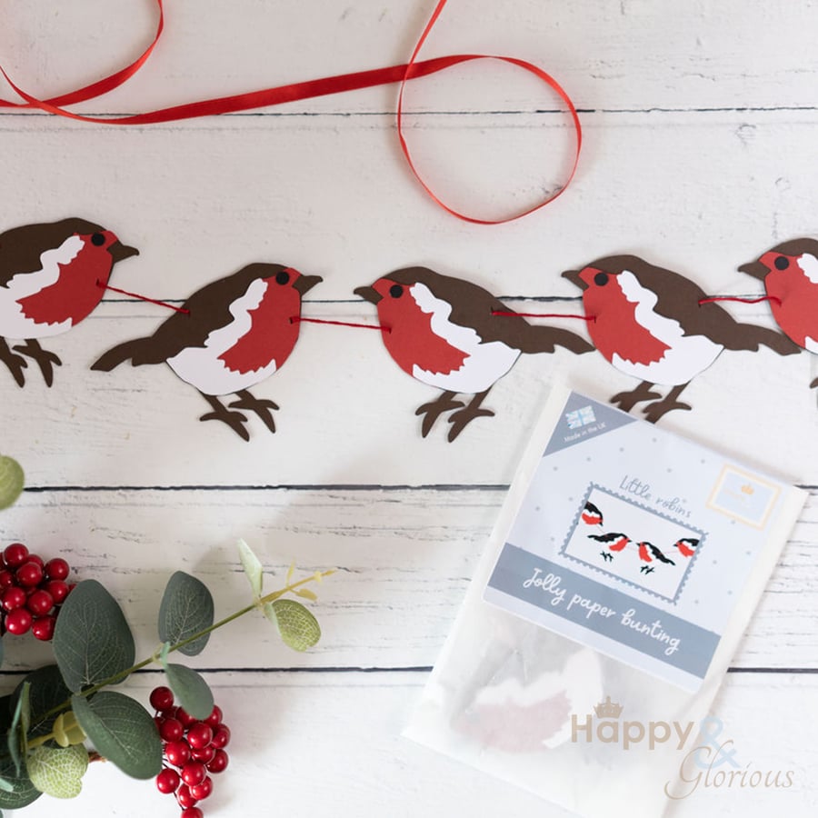 Little robins paper bunting