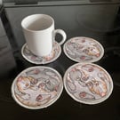 Cat coasters x4