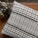 William cushion - Grey & Ecru. Handwoven in Wales