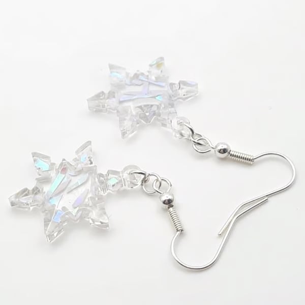 Snowflake Earrings Resin Christmas Jewellery Winter Gift