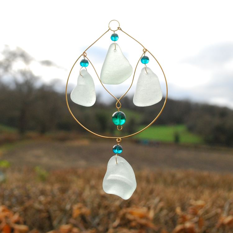 Sun catcher from your sea glass