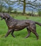 Labrador Playing with Toy Dog Statue Large Bronze Resin Garden Sculpture - Image 8