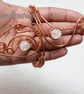 Crackled quartz UpperArm cuff-Arm bracelet-copper arm cuff,leaf design  - Image 2