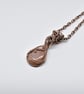 Peach Moonstone and Copper Wire Wrapped and Woven Pendant - Image 4