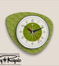 Mid Century Modern Royalexe™ Laminate Clock By Royale - The Pebble Avocado Green