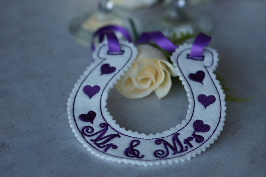 Wedding horseshoe, Mr and Mrs, Mrs and Mrs, Mr and Mr, wedding gift, keepsake