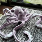 Lilac crotcheted octopus hand made medium size