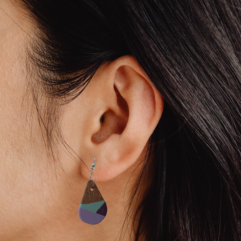 Handmade wooden earrings
