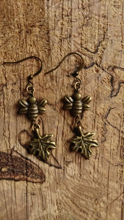Bee earrings woodland inspired