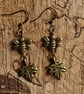 Bee earrings woodland inspired