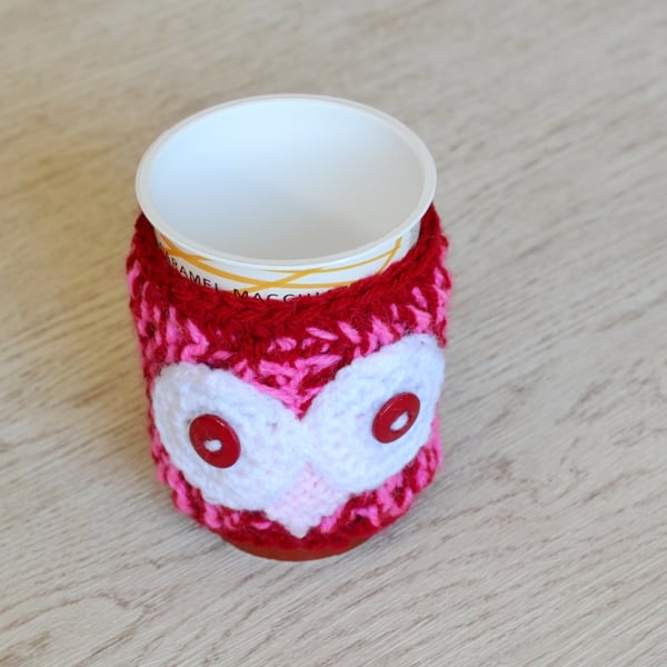 Owl Crochet Cosy Can Warmer  Holder  