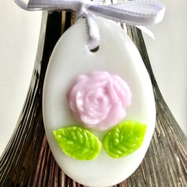 Glass Rose Easter Egg Decoration