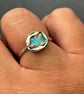 Enamel Ring, water-cast ring, blue and gold ring, blue enamel ring, gift for her - Image 9