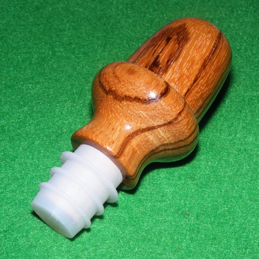Zebrano Bottle Stopper with Silicone Rubber Seal (H021)
