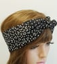 Polka Dot and Floral self tie summer headband, head scarf, hair tie - Image 3