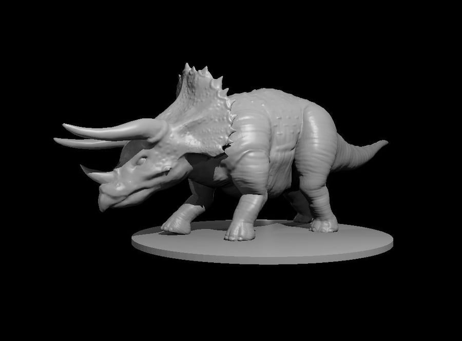 Triceratops - 3D Printed Resin DnD Pathfinder Figure Mini Miniature