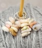 Gemstone Stitch Markers - Peruvian Opal Gemstone Chip Stitch Markers