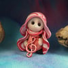 Tiny Musical Gnome 'Nancy' with treble clef 1.5" OOAK Sculpt by Ann Galvin