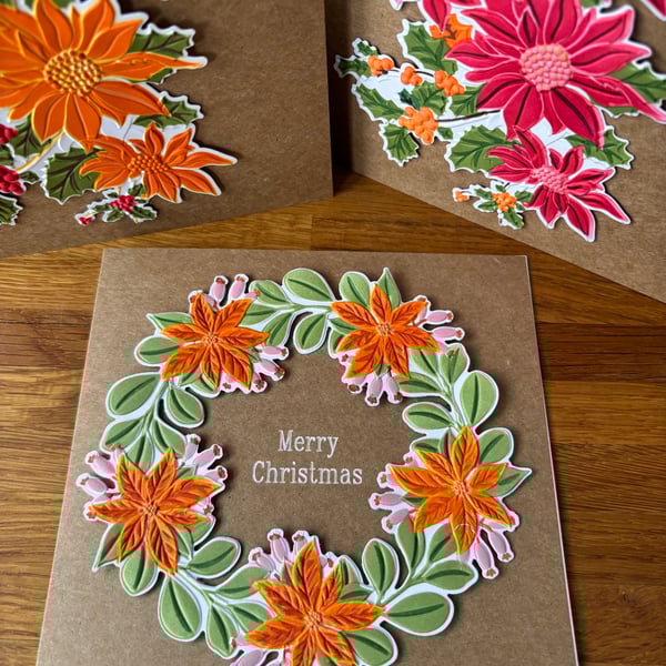 Poinsettia and Holly & christmas Wreath.