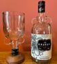 Upcycled Kraken Rum Goblet: Eco-Friendly Wooden Base Glassware