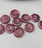 10 Medium Speckled Rose Glazed Ceramic Washer Beads - Image 2