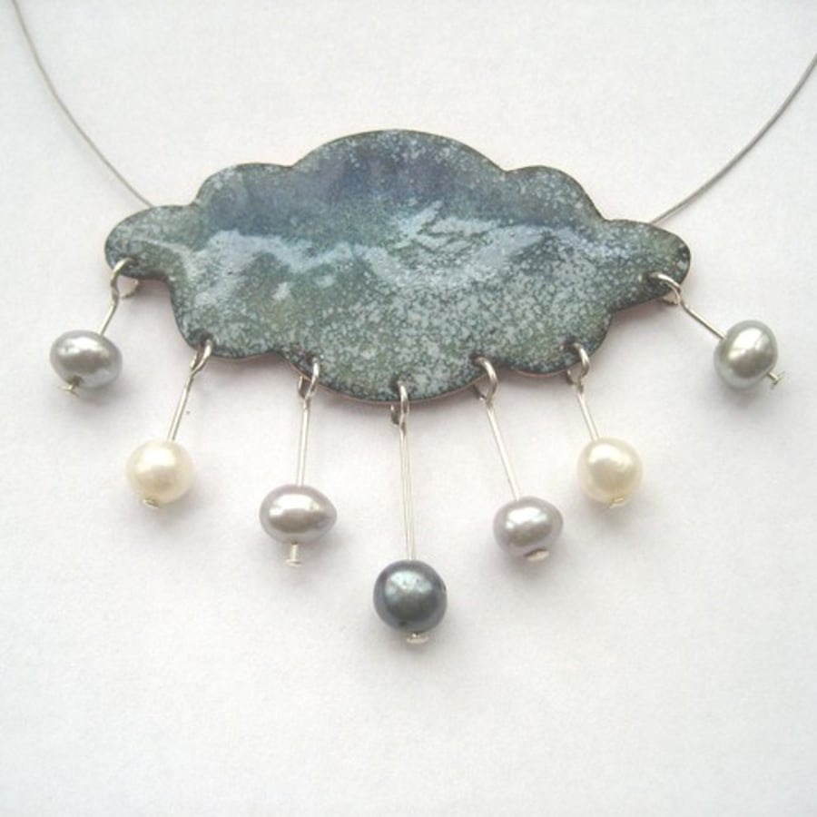 Welsh raincloud necklace
