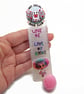 Handmade Bookmark in Pearl White with Ghost and Rainbow Girl - Image 2