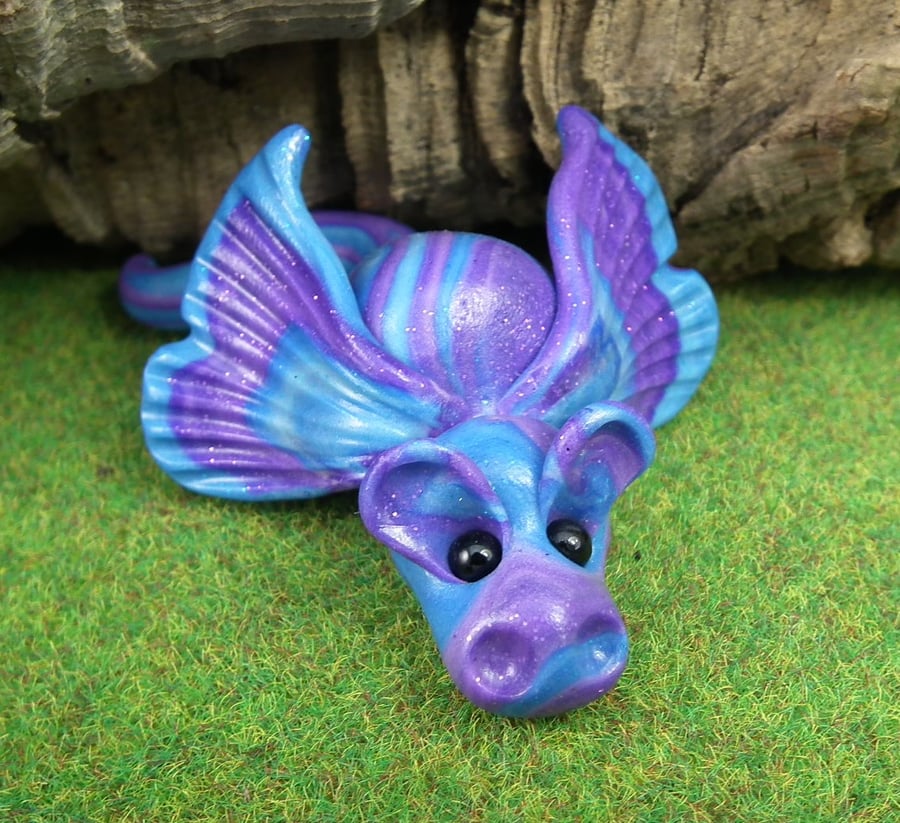 Variegated Dragon 'Wren' OOAK Sculpt by artist Ann Galvin Gnome Village