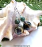 Burmese Jadeite & Natural Untreated Tiger's Eye Earrings 925 silver  - Image 1