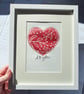 Framed Pearlescent Red I Love You Lino Print 