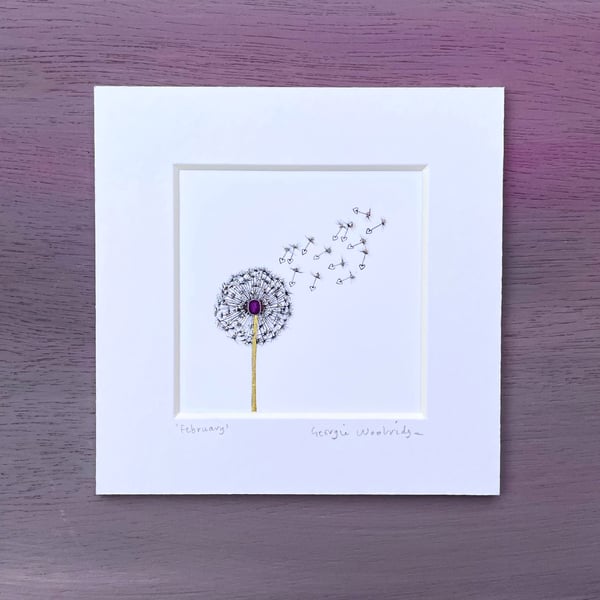 February Birthstone Wish 5" x 5"