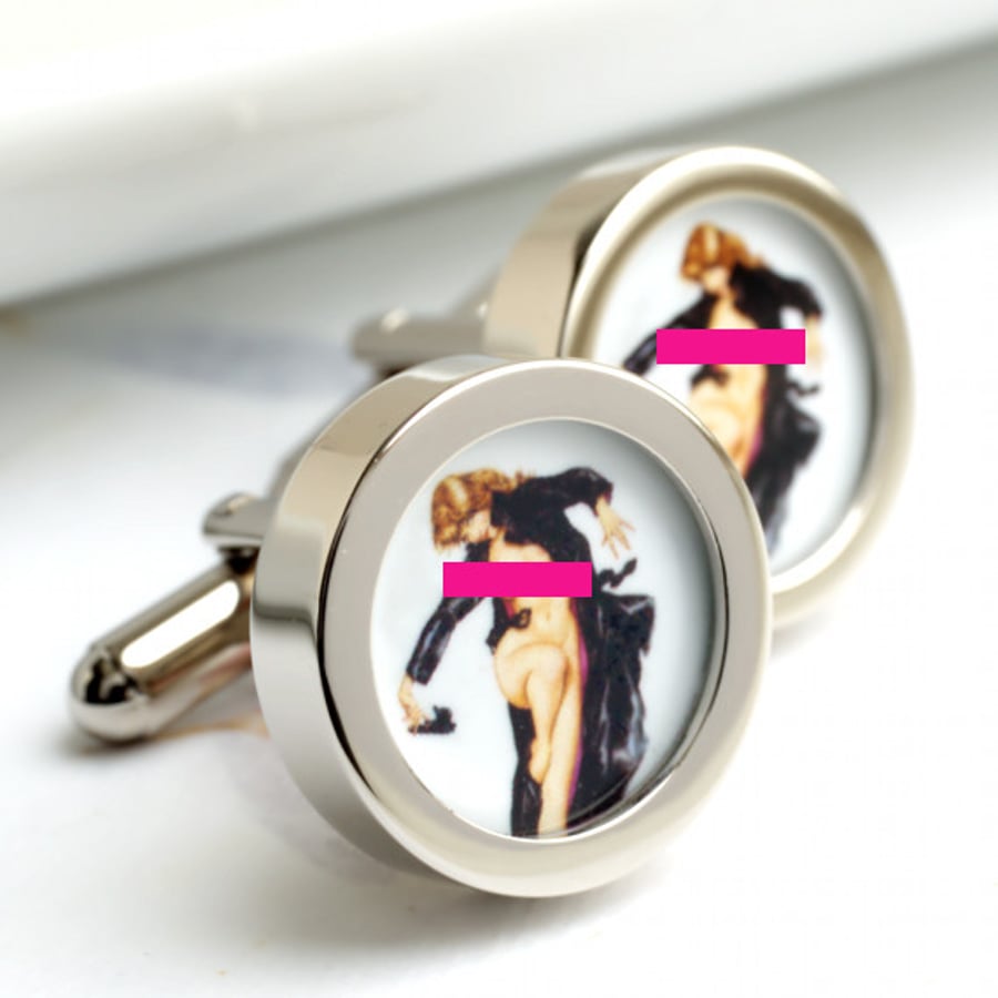  Naked Spy Erotic Cuff Links