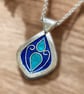 Blue enamel pendant - Image 1